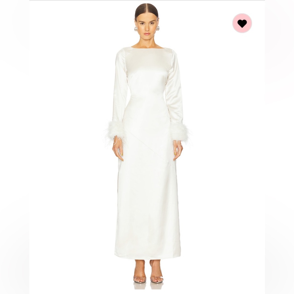 Line & Dot Gloss Midi Dress - Ivory